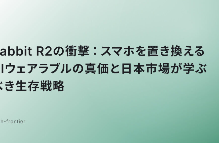 Rabbit R2の衝撃：スマホを置き換えるAIウェアラブルの真価と日本市場が学ぶべき生存戦略