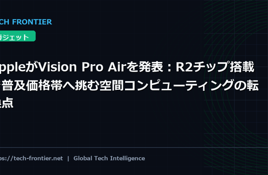 AppleがVision Pro Airを発表：R2チップ搭載で普及価格帯へ挑む空間コンピューティングの転換点