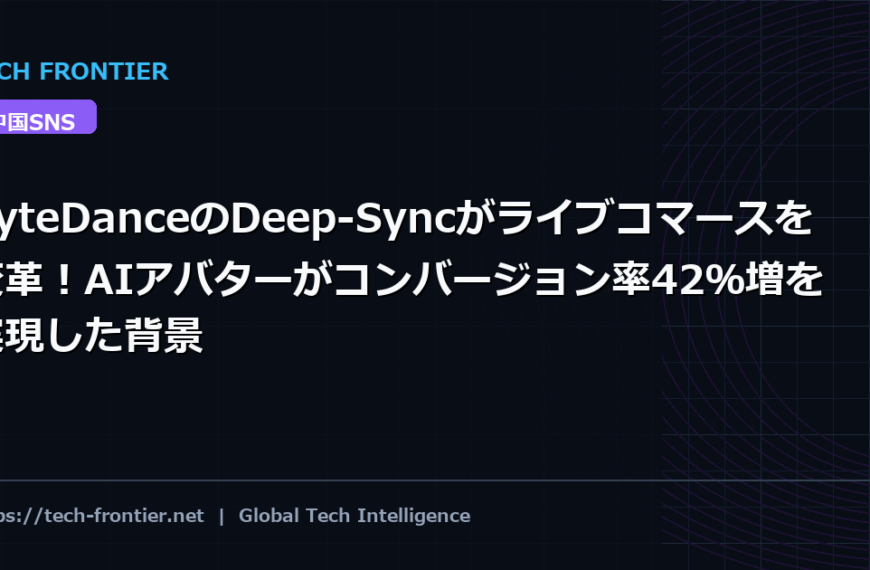 ByteDanceのDeep-Syncがライブコマースを変革！AIアバターがコンバージョン率42％増を実現した背景