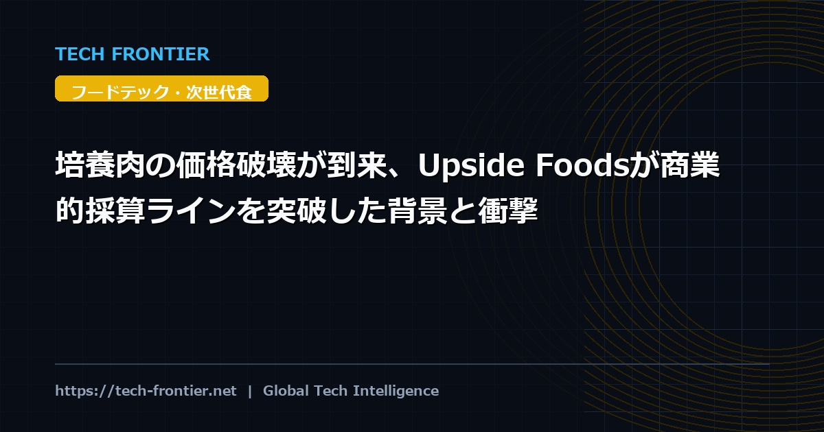 培養肉の価格破壊が到来、Upside Foodsが商業的採算ラインを突破した背景と衝撃
